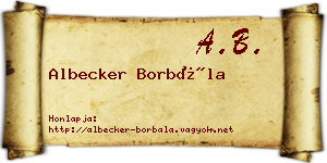 Albecker Borbála névjegykártya